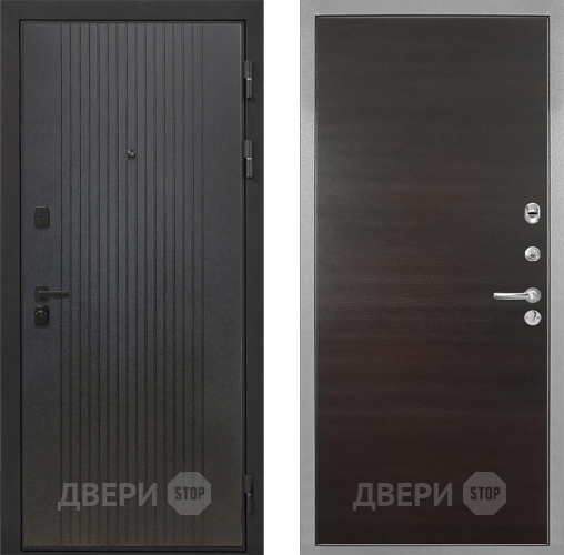 Входная металлическая Дверь Интекрон (INTECRON) Профит Black ФЛ-295 Гладкая Эковенге поперечный в Электростали