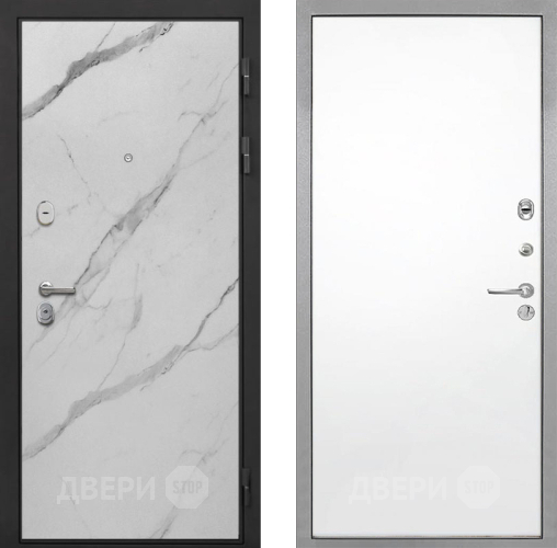 Входная металлическая Дверь Интекрон (INTECRON) Гектор Мрамор Арктик Гладкая Силк Сноу в Электростали