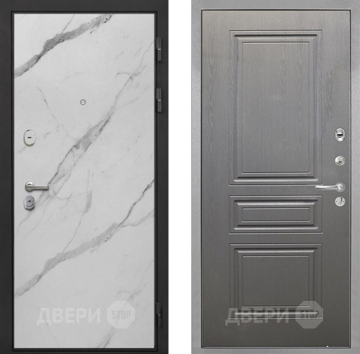 Входная металлическая Дверь Интекрон (INTECRON) Гектор Мрамор Арктик ФЛ-243 Графит вуд дуб в Электростали