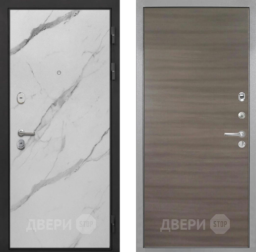 Входная металлическая Дверь Интекрон (INTECRON) Гектор Мрамор Арктик Гладкая Дуб тоскано поперечный в Электростали