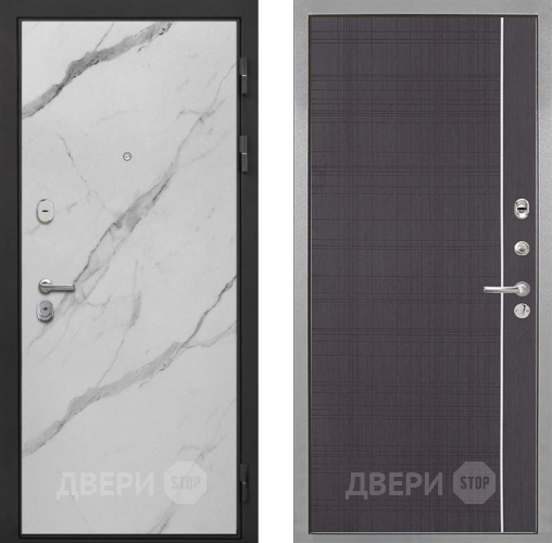 Входная металлическая Дверь Интекрон (INTECRON) Гектор Мрамор Арктик В-07 с молдингом Венге в Электростали