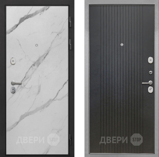 Дверь Интекрон (INTECRON) Гектор Мрамор Арктик ФЛ-295 Лофт черный в Электростали
