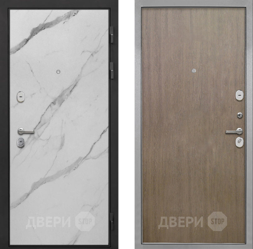 Входная металлическая Дверь Интекрон (INTECRON) Гектор Мрамор Арктик Гладкая шпон Венге коричневый в Электростали