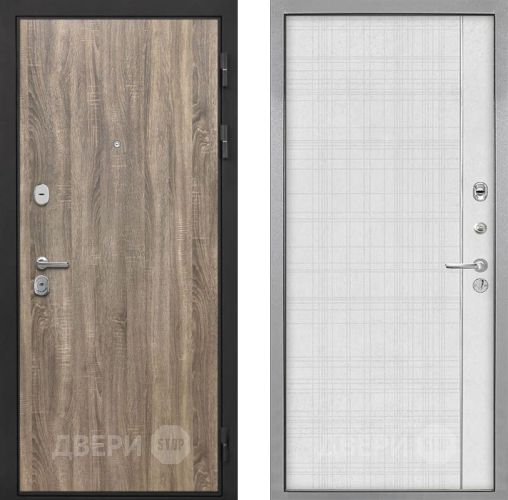 Входная металлическая Дверь Интекрон (INTECRON) Гектор Дуб Турин В-07 с молдингом Лофт белый в Электростали