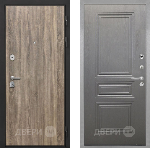Входная металлическая Дверь Интекрон (INTECRON) Гектор Дуб Турин ФЛ-243 Графит вуд дуб в Электростали
