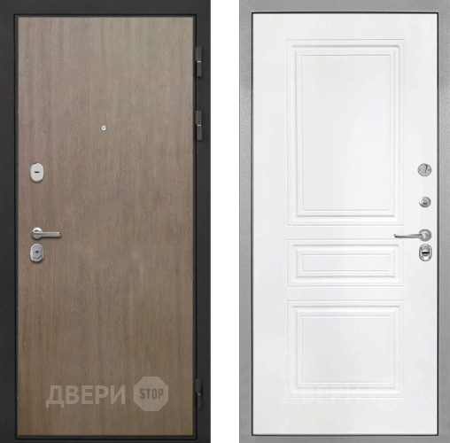 Входная металлическая Дверь Интекрон (INTECRON) Гектор Венге Коричневый ФЛ-243 Белый матовый в Электростали