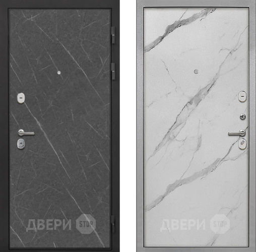 Входная металлическая Дверь Интекрон (INTECRON) Гектор Гранит Лава Оникс Гладкая Мрамор натуральный арктик в Электростали