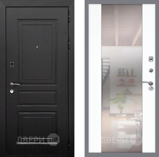 Входная металлическая Дверь Рекс (REX) 6 Венге СБ-16 Зеркало Силк Сноу в Электростали