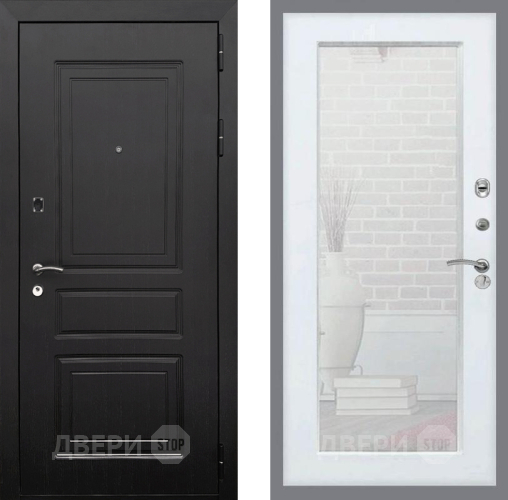 Входная металлическая Дверь Рекс (REX) 6 Венге Зеркало Пастораль Белый ясень в Электростали