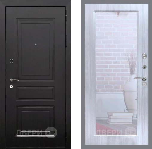 Входная металлическая Дверь Рекс (REX) 6 Венге Зеркало Пастораль Сандал белый в Электростали