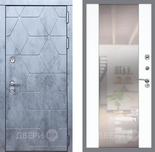 Входная металлическая Дверь Рекс (REX) 28 СБ-16 Зеркало Силк Сноу в Электростали