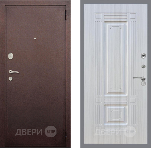 Входная металлическая Дверь Рекс (REX) 2 Медный Антик FL-2 Сандал белый в Электростали