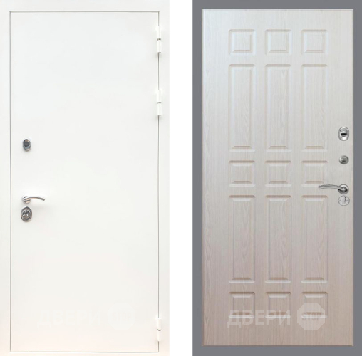 Входная металлическая Дверь Рекс (REX) 5 Белая Шагрень FL-33 Беленый дуб в Электростали