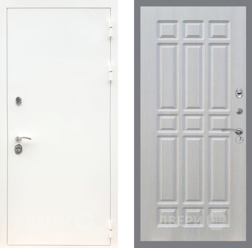 Входная металлическая Дверь Рекс (REX) 5 Белая Шагрень FL-33 Лиственница беж в Электростали