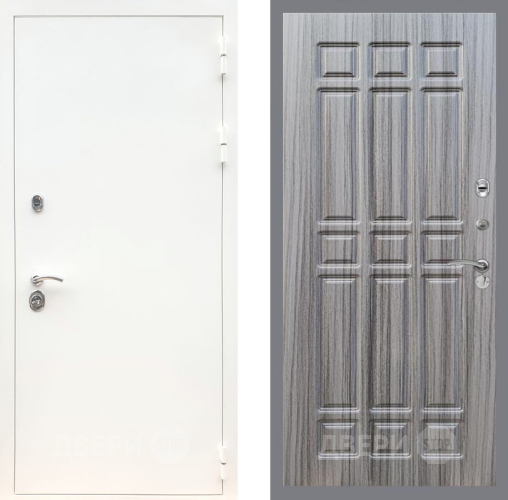Входная металлическая Дверь Рекс (REX) 5 Белая Шагрень FL-33 Сандал грей в Электростали