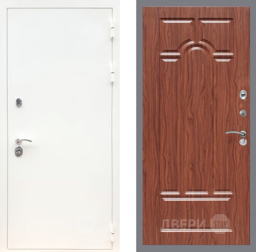 Входная металлическая Дверь Рекс (REX) 5 Белая Шагрень FL-58 орех тисненый в Электростали