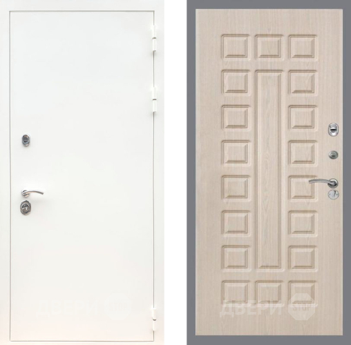 Входная металлическая Дверь Рекс (REX) 5 Белая Шагрень FL-183 Беленый дуб в Электростали