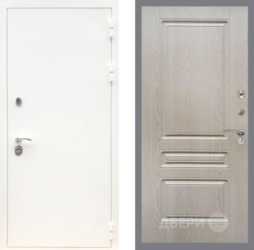 Входная металлическая Дверь Рекс (REX) 5 Белая Шагрень FL-243 Беленый дуб в Электростали