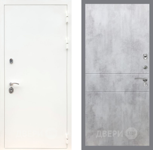 Дверь Рекс (REX) 5 Белая Шагрень FL-290 Бетон светлый в Электростали