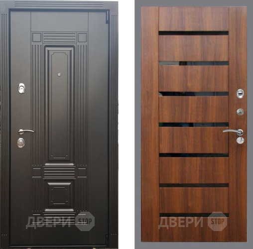 Дверь Рекс (REX) 9 СБ-14 стекло черное Орех бренди в Электростали