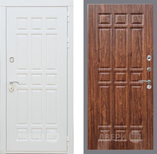 Входная металлическая Дверь Рекс (REX) 8 Силк Сноу FL-33 орех тисненый в Электростали