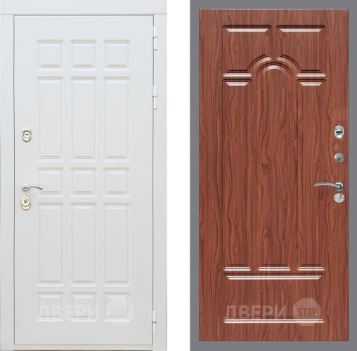 Входная металлическая Дверь Рекс (REX) 8 Силк Сноу FL-58 орех тисненый в Электростали