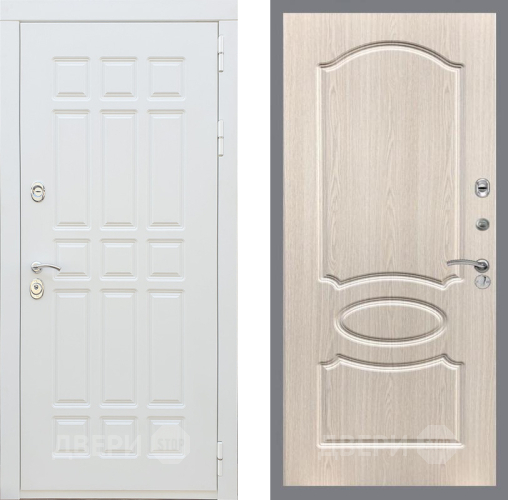 Входная металлическая Дверь Рекс (REX) 8 Силк Сноу FL-128 Беленый дуб в Электростали