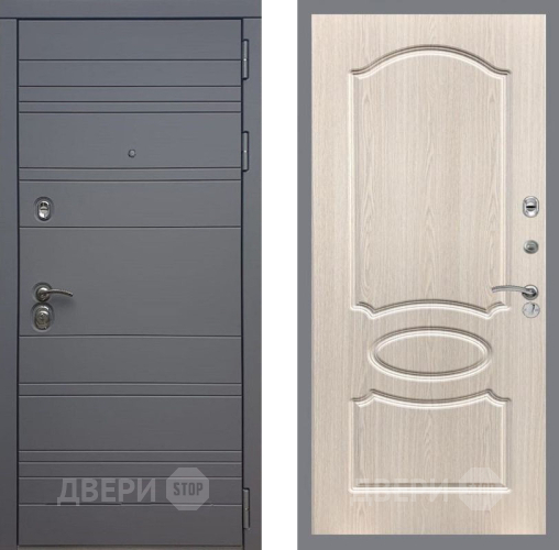 Входная металлическая Дверь Рекс (REX) 14 силк титан FL-128 Беленый дуб в Электростали