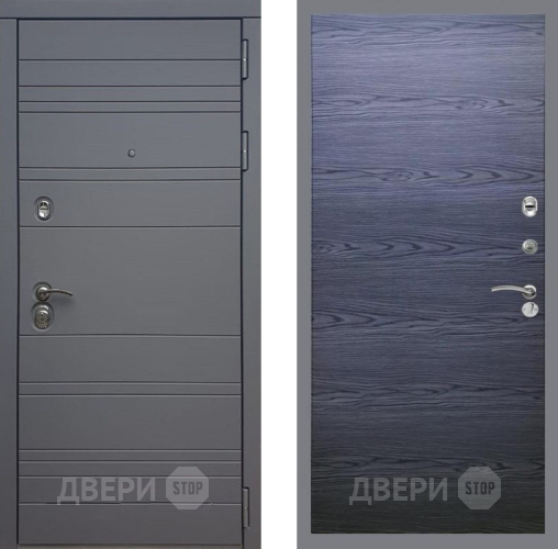 Входная металлическая Дверь Рекс (REX) 14 силк титан GL Дуб тангенальный черный в Электростали