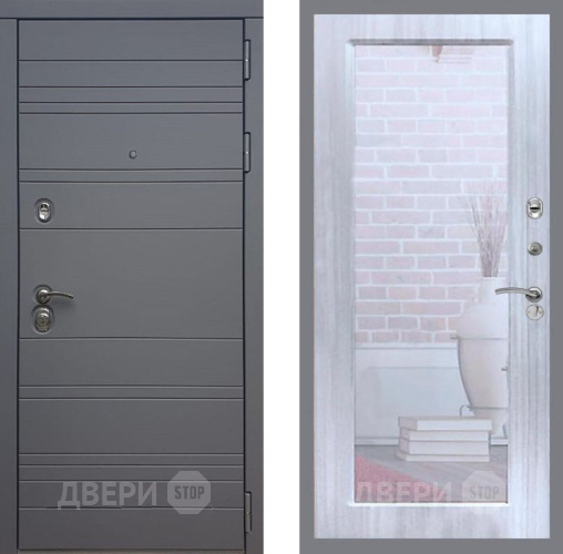 Дверь Рекс (REX) 14 силк титан Зеркало Пастораль Сандал белый в Электростали