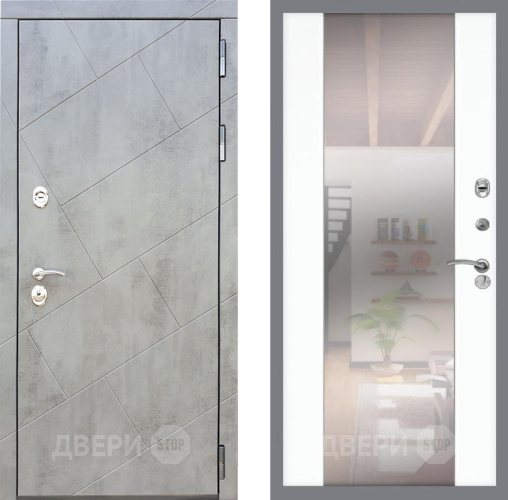 Входная металлическая Дверь Рекс (REX) 22 СБ-16 Зеркало Силк Сноу в Электростали