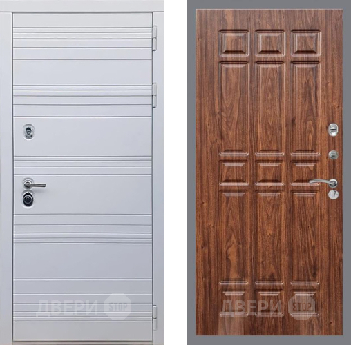 Входная металлическая Дверь Рекс (REX) 14 Силк Сноу FL-33 орех тисненый в Электростали