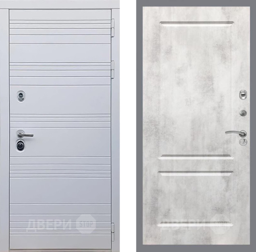 Входная металлическая Дверь Рекс (REX) 14 Силк Сноу FL-117 Бетон светлый в Электростали