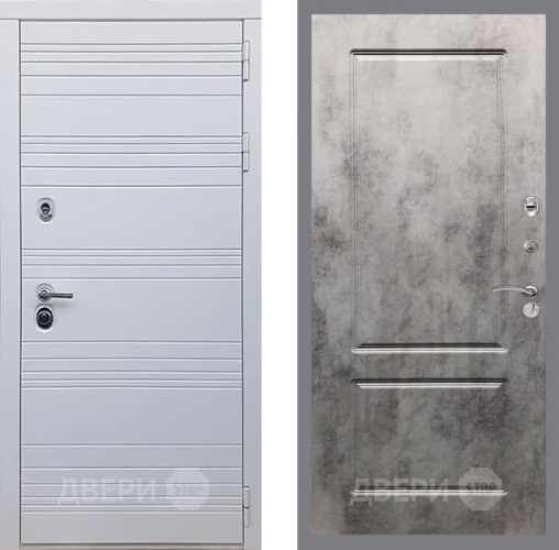 Входная металлическая Дверь Рекс (REX) 14 Силк Сноу FL-117 Бетон темный в Электростали