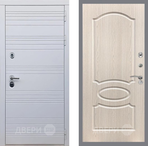 Входная металлическая Дверь Рекс (REX) 14 Силк Сноу FL-128 Беленый дуб в Электростали