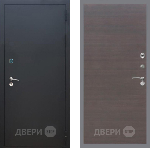 Входная металлическая Дверь Рекс (REX) 1A Черный Муар GL венге поперечный в Электростали