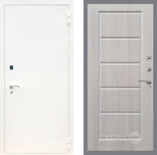 Входная металлическая Дверь Рекс (REX) 1А Белая шагрень FL-39 Беленый дуб в Электростали