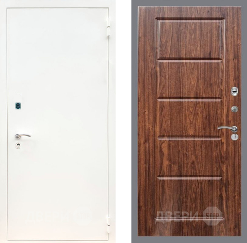 Входная металлическая Дверь Рекс (REX) 1А Белая шагрень FL-39 орех тисненый в Электростали