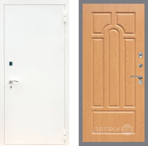 Входная металлическая Дверь Рекс (REX) 1А Белая шагрень FL-58 Дуб в Электростали