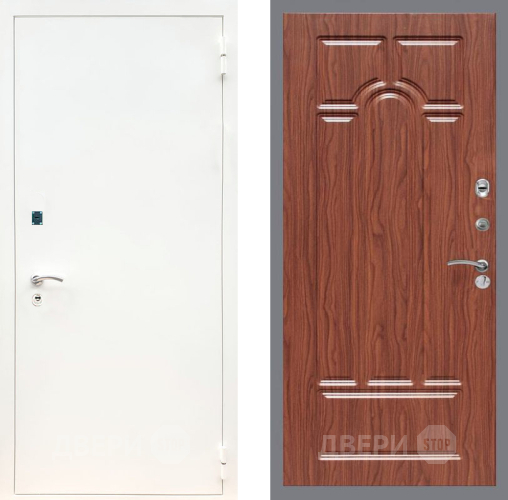 Входная металлическая Дверь Рекс (REX) 1А Белая шагрень FL-58 орех тисненый в Электростали