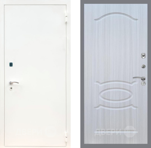 Входная металлическая Дверь Рекс (REX) 1А Белая шагрень FL-128 Сандал белый в Электростали