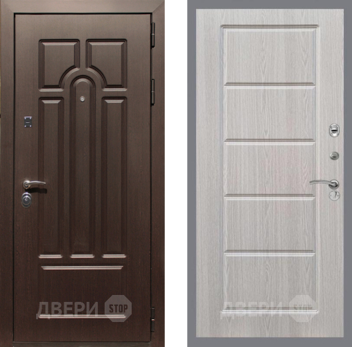 Входная металлическая Дверь Рекс (REX) Эврика FL-39 Беленый дуб в Электростали