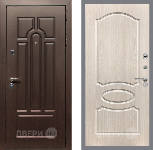 Входная металлическая Дверь Рекс (REX) Эврика FL-128 Беленый дуб в Электростали