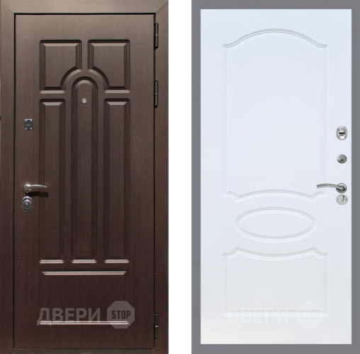 Входная металлическая Дверь Рекс (REX) Эврика FL-128 Белый ясень в Электростали