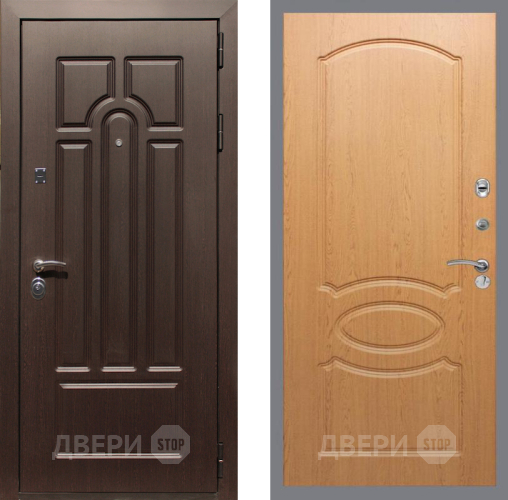 Входная металлическая Дверь Рекс (REX) Эврика FL-128 Дуб в Электростали