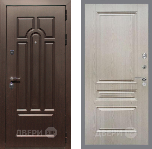 Входная металлическая Дверь Рекс (REX) Эврика FL-243 Беленый дуб в Электростали