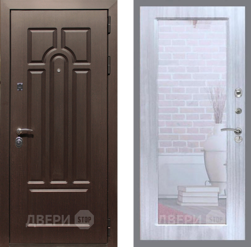 Входная металлическая Дверь Рекс (REX) Эврика Зеркало Пастораль Сандал белый в Электростали