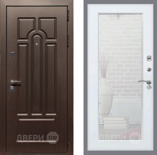 Дверь Рекс (REX) Эврика Зеркало Пастораль Силк Сноу в Электростали