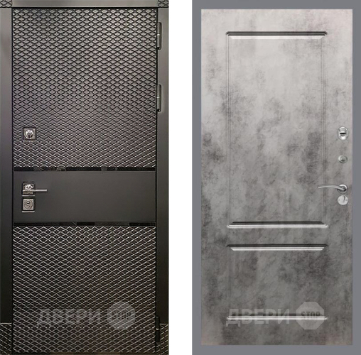 Входная металлическая Дверь Рекс (REX) 15 Черный Кварц FL-117 Бетон темный в Электростали