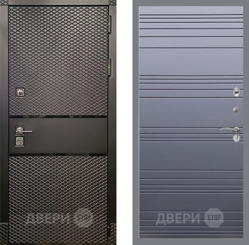 Входная металлическая Дверь Рекс (REX) 15 Черный Кварц Line Силк титан в Электростали